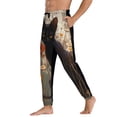 thumbnail image 3 of Kdxio Black Cat in Wildflowers Pattern Joggers,Sweatpants for Men with Pockets-Large, 3 of 5