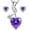 Purple, variant on Devuggo 925 Sterling Silver Heart Pendant Necklace Simulated Blue Sapphire Stud Earrings Jewelry Set for Women
