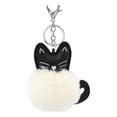 thumbnail image 2 of PU Cat Keychain with Fluffy Pom Pom - Adorable Cartoon Animal Keychain Pendant, Cute Lightweight Key Ring for Cat Lovers | Decorative Gift for Keys, Bags & Zippers(White), 2 of 6