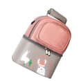 thumbnail image 3 of Mochila térmica para biberón, portátil, con patrón de alpaca, linda mochila de viaje para mamá, para leche materna, color rosa, 3 of 5