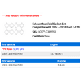 thumbnail image 2 of Exhaust Manifold Gasket Set - Compatible with 2004 - 2010 Ford F-150 2005 2006 2007 2008 2009, 2 of 2