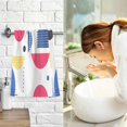 thumbnail image 7 of Yayeee 2 Pack Hand Towels for Bathroom 100% Cotton 16" x 28" Soft Absorbent Kitchen Towel, Blue Retro Shapes, 7 of 7