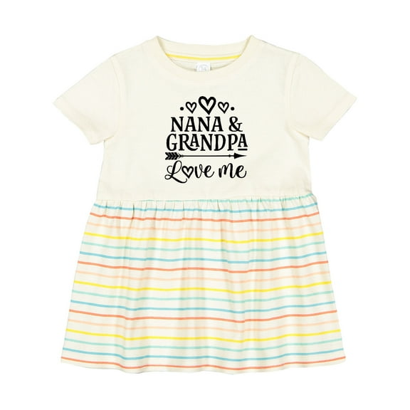 Inktastic Nana and Grandpa Love Me Girls Baby Dress