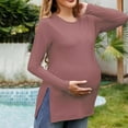 thumbnail image 2 of UFOUND Maternity Blouse Women's T Shirts Tiered Basic Solid Color Casual Pregnancy Tops Long Sleeves Shirt, 2 of 5