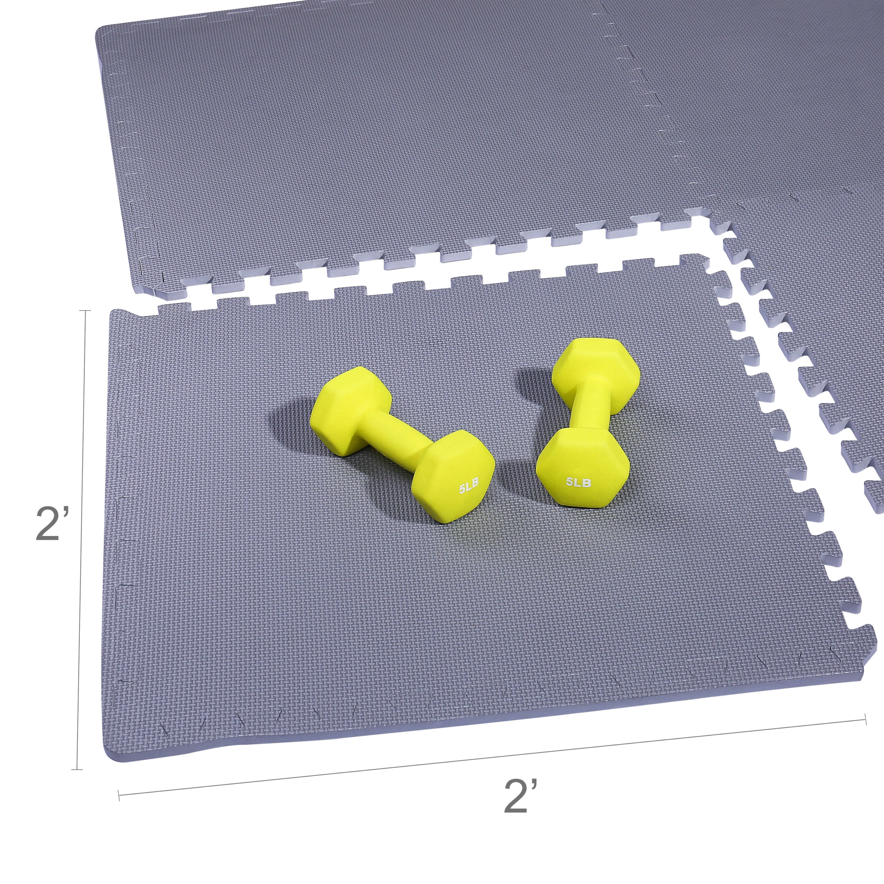 Puzzle Exercise Mat with EVA Foam Interlocking Tiles for MMA, Exercise, Gymnastics and Home Gym Protective Flooring, 1/2" Thick, 144 Square Feet, Gray