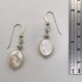 thumbnail image 5 of Fresh Water Pearl Oval Drop Sterling Silver Earings | 1 1/4" Long |White Silver|, 5 of 9