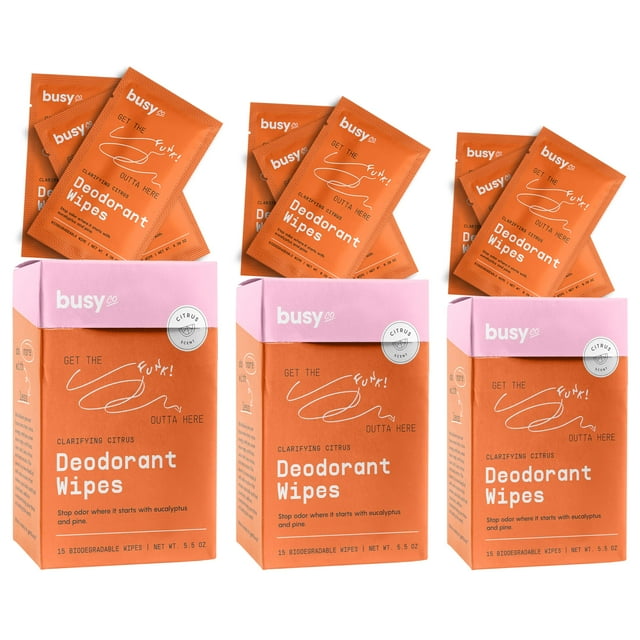 Toallitas desodorantes Refresh Line – Desodorante de 45 unidades para mujeres con probióticos y prebióticos de zinc – Envueltas individualmente – Toallitas para el sudor para limpiar naturalmente la p