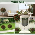 thumbnail image 5 of JEWLALO 2PCS 24" Artificial Boxwood Topiary Ball Trees with Red Rose, Ground Spike, UV Resistant Fake Evergreen Shrubs Bushes Plants for Front Porch, Garden, Yard Indoor Outdoor Spring Decors, 5 of 6