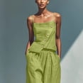 thumbnail image 5 of Sheghy Workout Set Cotton Women Solid Linen Set Sleeveless Button Cami Top & Side Detail Wide Leg Pants 2 Piece Vacation Outfit, 5 of 6