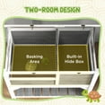 thumbnail image 3 of PawHut Tortoise Habitat Enclosure for Indoor W/ Shelf, Tray, Light Gray, 3 of 9