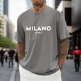 thumbnail image 3 of Milano Italy Letter Graphic Tees for Men 2026 Summer Casual Short Sleeve Crewneck Travel T Shirts, 3 of 5
