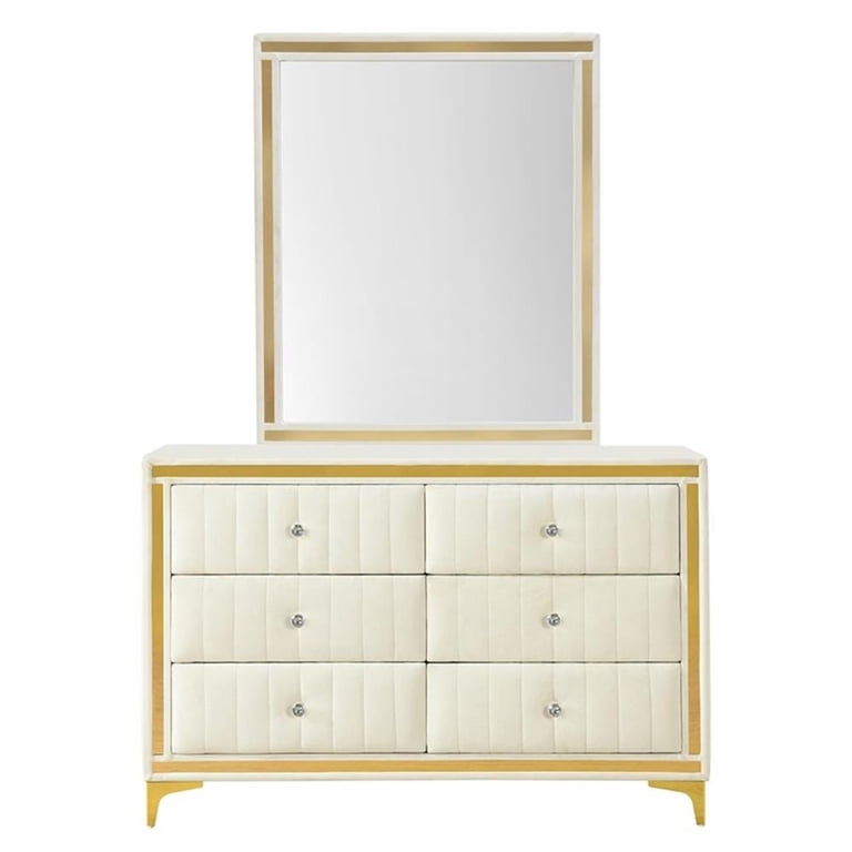 gold dresser with mirror Carly Metallic Gold Bedroom Collection main image 0