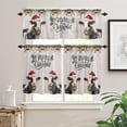 thumbnail image 2 of Christmas Curtain Valances Set Xmas Tree Gift Snowman Snowflakes Pink Kitchen Curtains 24&nbsp;inch Length Rod Pocket Valance and Tiers 3 Piece Set Small Bedroom Bathroom Laundry Decor, 2 of 7