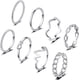 thumbnail image 1 of 8 Piezas Anillos Apilables de Plata para Mujer Anillos de Nudillos Apilables de Plata Dorada Anillos de Banda de Oro Delicados y Delicados con Pulgar Girado Juego de Anillos de Plata Eternidad con De, 1 of 5