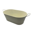 thumbnail image 3 of simhoa Galvanized Oval Beverage Tub with Carry Handles Storage Container Ice Bucket White, 3 of 8