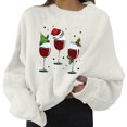 thumbnail image 1 of Sudadera sin Capucha y Ocio con Estampado Navideño para Mujer Gibobby Cuello Redondo Blanco M, 1 of 4