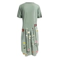 thumbnail image 4 of Robes Soleil Femmes Été Décontracté Manches Courtes Tunique Chemise Midi Robes d'Été pour Femmes Imprimé Marguerites Robe Grande Taille pour Femmes Col Robe de Collation des Grades, 4 of 5