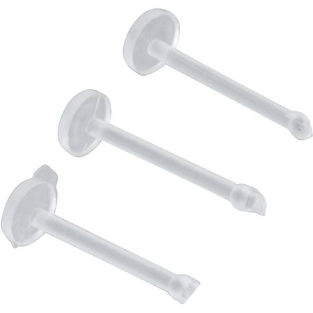 Body Jewelry 3 Pack - 22G Surgical Plastic Nose Stud Retainers - Clear