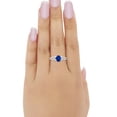 thumbnail image 2 of Halo Vintage Style Wedding Ring Blue Sapphire CZ 925 Sterling Silver Size 4, 2 of 2