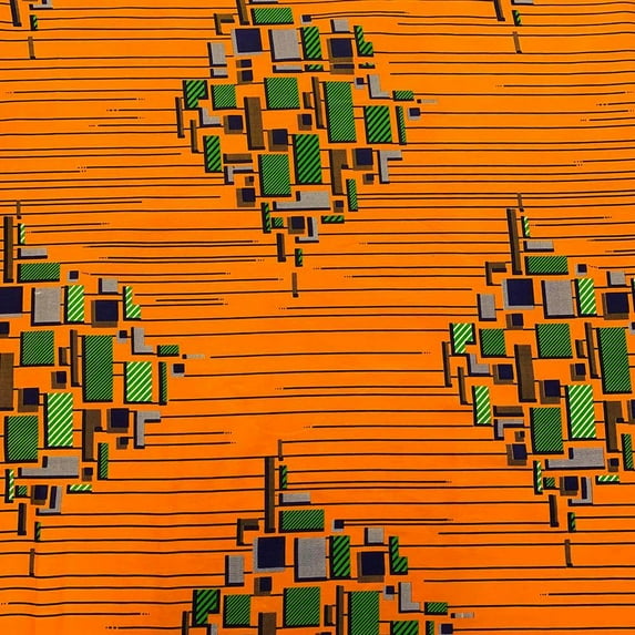 African Print Fabric Cotton Ankara 44 Inches Sold By The Yard (90206-5)