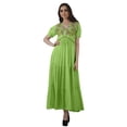 thumbnail image 5 of Moomaya Solid Tiered Embroidered Plus Size Maxi Dresses Women Casual Maxi Gown, 5 of 6