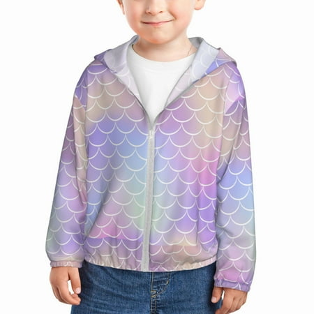 

Lukts Fish Scale1 Print Children s Long-Sleeved Sun Protection Clothing Hooded Sweatshirts for Boys and Girls Outdoor Sports-2 Years