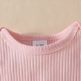 thumbnail image 4 of HCNTES Girls Clothes Baby Girl Matching Outfit Sets 3 6 9 12 18 Months Newborn Long Sleeve Solid Romper Bodysuit Plaid Strap Dress Headband 3PCS Toddler Fall Winter Vintage Clothing, 4 of 7