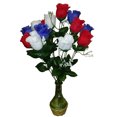 thumbnail image 4 of Admired By Nature 14 Stems of Blossoms Rose Flower Bush, Red/White/Blue, 4 of 4