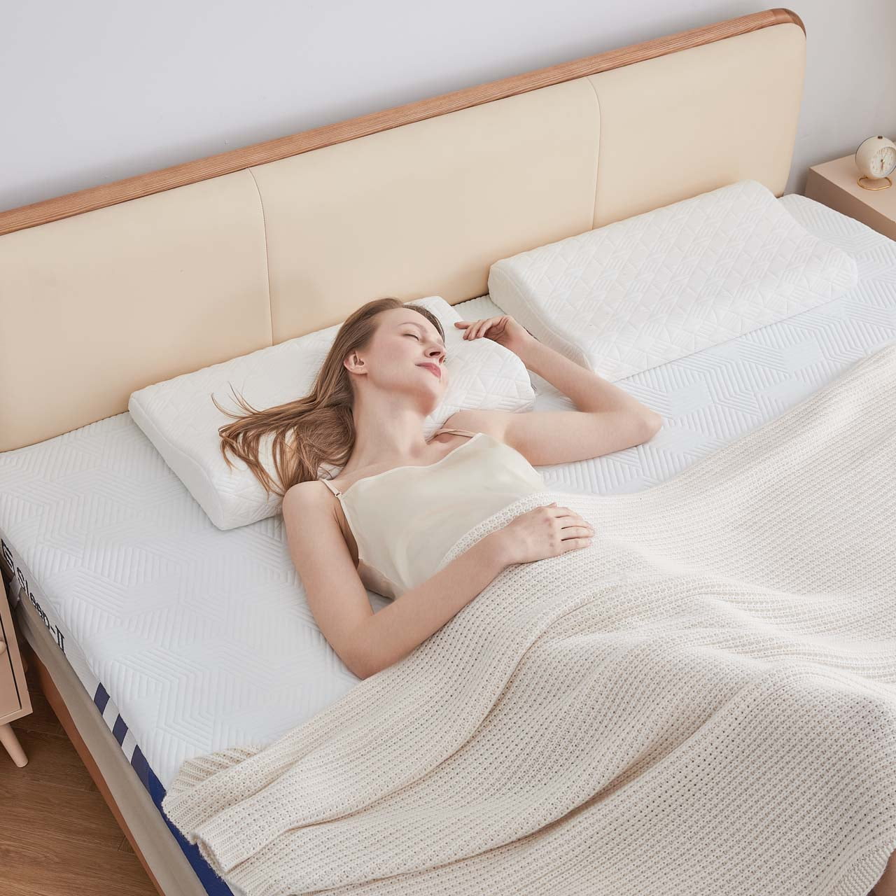 3-Level Orthopedic Memory Foam Pillow for Neck Support - Adjustable Cervical Contour Pillow (14"x24")