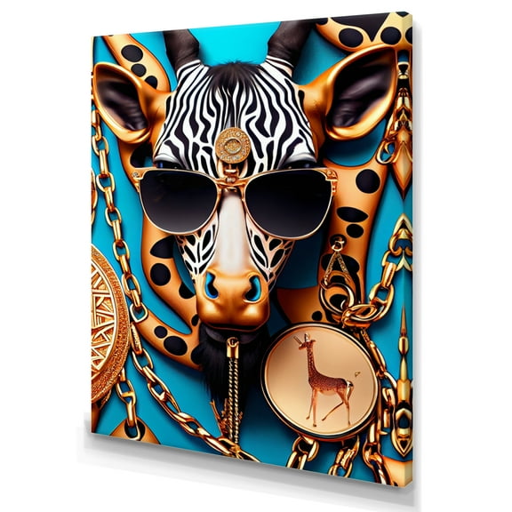 Designart Celebrity Fashion Girafe II Canvas Wall Art