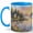 Blue, variant on Lakeside Cottage 11oz Ceramic Mug, Sunrise Cabin Landscape Art