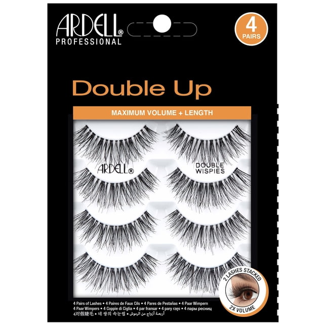 Pestañas postizas Ardell Double Up 113, volumen máximo, 4 pares