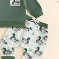 thumbnail image 5 of Linfrsh Toddler Boy Hunting Outfit Duck Long Sleeve Sweatshirt Top Casual Pants Set Baby Duck Clothes, 5 of 7