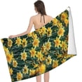 thumbnail image 3 of PHYHOO Yellow Spring Microfiber Sand Free Beach Towel Oversized Quick Dry Absorbent for Pool Swimming Bathroom Beach Towel 30x60in, 3 of 8