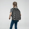 thumbnail image 5 of Naloa Black and White Polka Dot Print Lightweight DayBackpack Suitable for school, work, shopping, travel, etc., 5 of 5