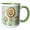 Green/White, variant on 3drose, Cute Quirky Flowers Monogram Letter E, 11oz Two-tone Green Mug