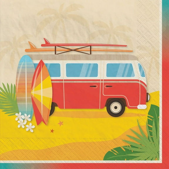 Beach Life Paper Beverage Napkins 100 Per Pack