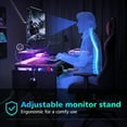 thumbnail image 4 of Eunon 42" Gaming Desk with LED Lights Small L Shaped Desk with Power Outlets Monitor Stand Corner Computer Desk,Rustic, 4 of 8