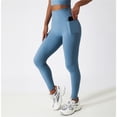 thumbnail image 3 of Leggings de cintura alta con bolsillos for mujer, pantalones de Yoga elásticos suaves, Leggings de entrenamiento informales a prueba de sentadillas, 3 of 6