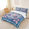 thumbnail image 3 of jejeloiu Boho Mandala Duvet Cover Queen For Men Women,Geometric Pattern Queen Bedding,Blue Pink White,Reversible,3-Piece,1 Duvet Cover and 2 Pillowcases, 3 of 6
