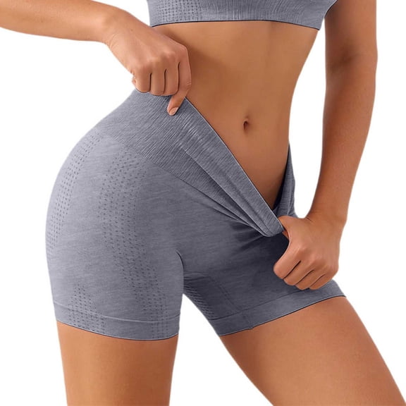 DHFJKG High Waisted Yoga Shorts Women Workout Seamlesss Tummy Control Buttery Soft Breathable Shorts For Running Athletic Gym Trendy Bottoms