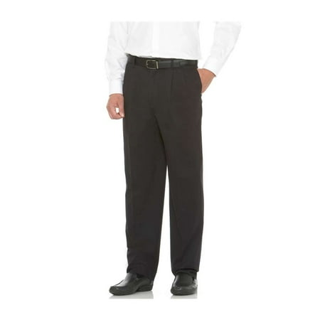 savane men's big and tall pleated performance chino pant, black, 44w x