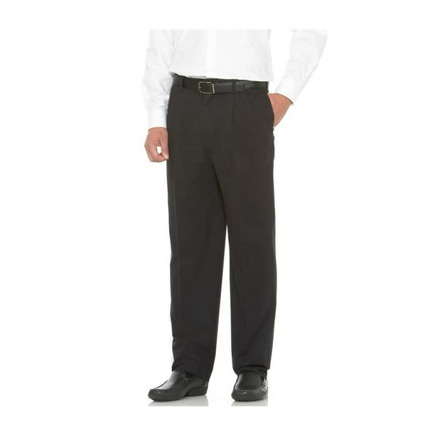 savane men's big and tall pleated performance chino pant, black, 44w x ...