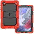 thumbnail image 2 of ELEHOLD for Samsung Tab A7 10.4 inch 2020 SM-T500 Ragged Case, Soft Silicone Hard PC Shoulder Strap Built-Kickstand Anti-Drop Shockproof Heavy Duty Protective Cover Case,Red, 2 of 9