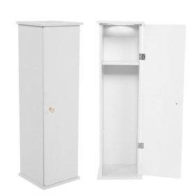 Country Cottage White Toilet Paper Cabinet Storage Tower Free