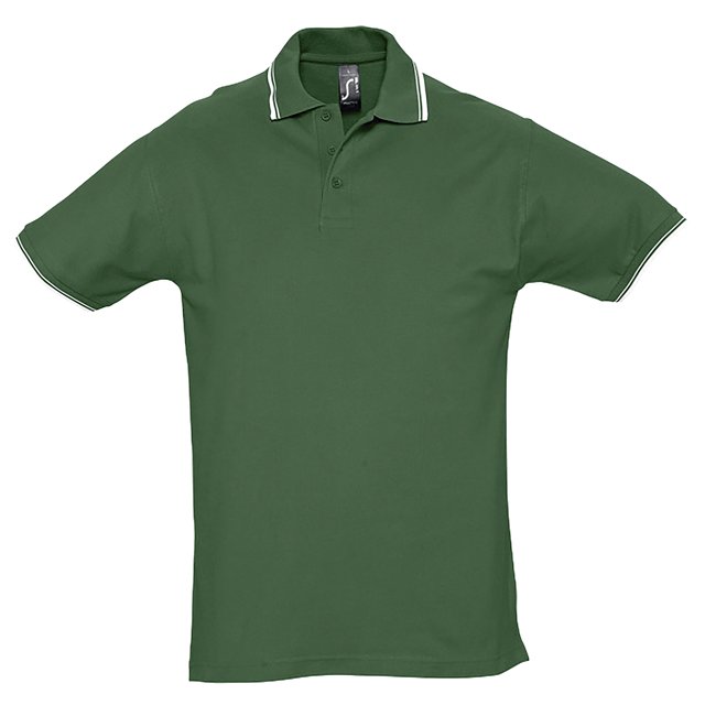 SOLS - Polo de manga corta para caballero/hombre 100% algodón de primera Modelo Practice - Verano/ Vacaciones (Verde/ Blanco)