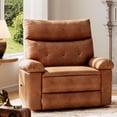 thumbnail image 1 of 27" Oversized Manual Recliner Chair with Heat & Massage, PU Leather Wide Lounge Chair with Remote Control, Side Pocket, 1 of 5