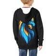 thumbnail image 4 of Chaqlin Blue Dragon Flame Boys Casual Zip Up Jacket Hooded Long Sleeve with Pockets Lightweight Sporty Top Kids Size 8-10, 4 of 6