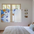 thumbnail image 3 of Blue Ombre Floral Kitchen Curtain for Berdoom Living Room Cafe 54 Inch Length, Spring Flowers Modern Art Tiers Curtains Light Filtering Drapes Rod Pocket Window Treatment 2 Panels 52"Wx54"L, 3 of 8