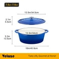 thumbnail image 2 of Horno holandés Velaze de hierro fundido ovalado esmaltado, 7,5 L, azul, 2 of 7